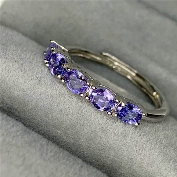 Natural Tanzanite Eternity ring - Picture 7 of 13